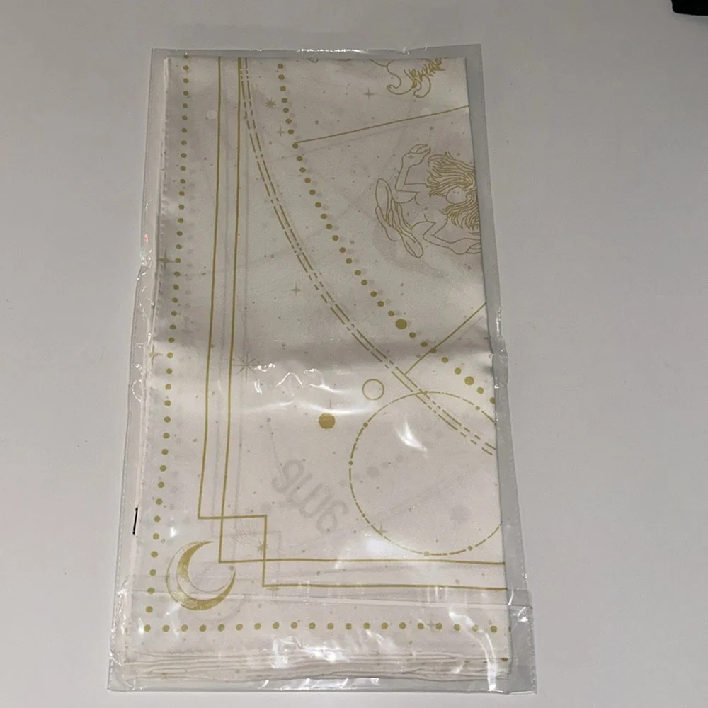Awe Inspired ivory gold silk twill zodiac square scarf headwrap belt bag wrap